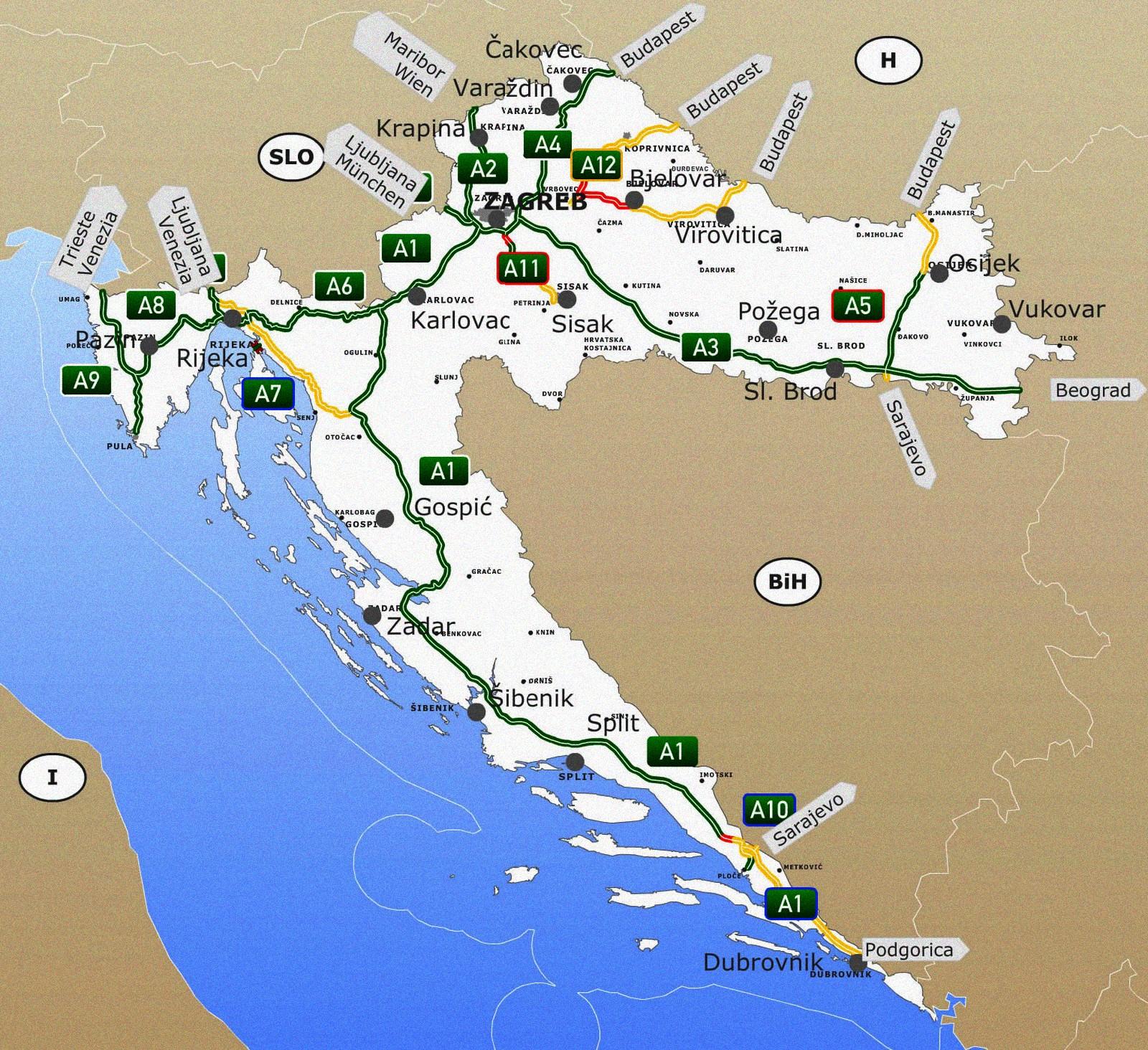 autópálya térkép horvátország A 2020 As Autopalyadijak Horvatorszagban autópálya térkép horvátország